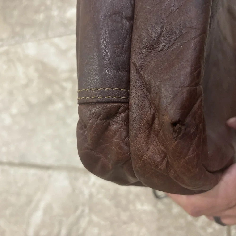 Jack Georges Voyager Buffalo Leather Briefcase #7317, Hand-stained, Cross-body